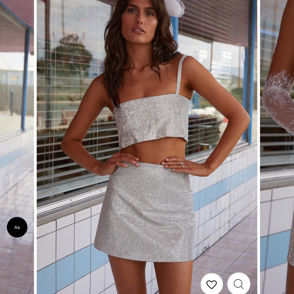 Shira Silver Rhinestone Crop Top - 12th Tribe